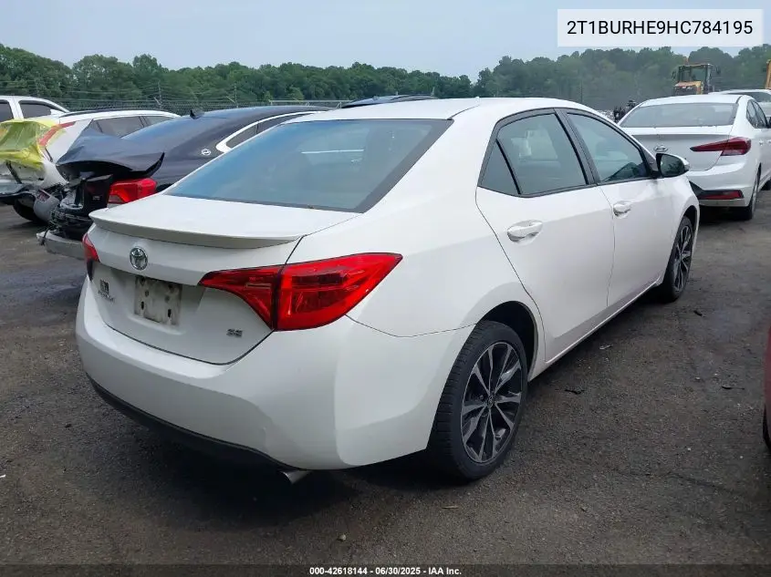2017 Toyota Corolla Se VIN: 2T1BURHE9HC784195 Lot: 42618144