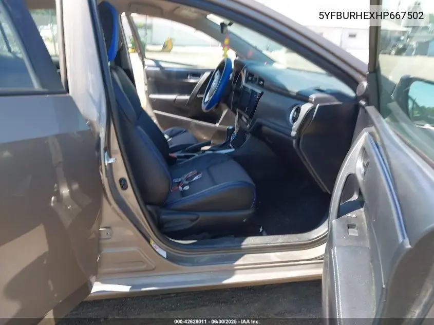 2017 Toyota Corolla Se VIN: 5YFBURHEXHP667502 Lot: 42628011