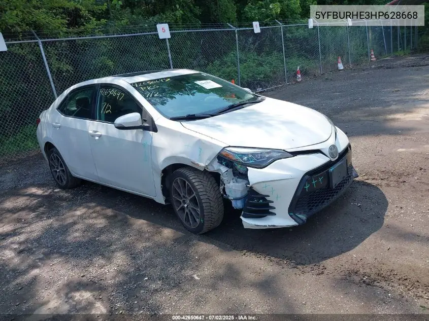 2017 Toyota Corolla Se Special Edition VIN: 5YFBURHE3HP628668 Lot: 42650647
