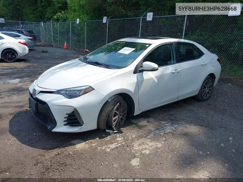 2017 Toyota Corolla Se Special Edition VIN: 5YFBURHE3HP628668 Lot: 42650647