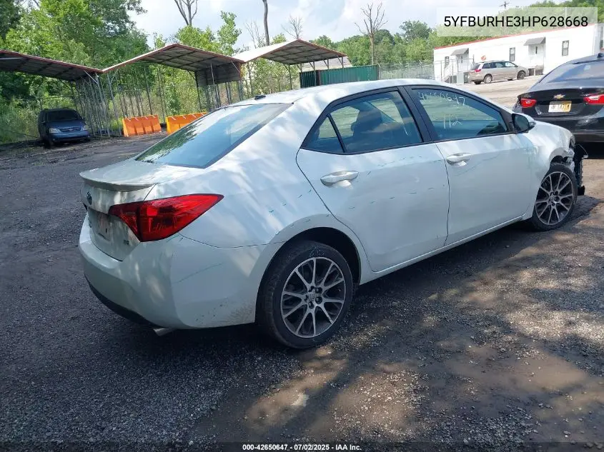 2017 Toyota Corolla Se Special Edition VIN: 5YFBURHE3HP628668 Lot: 42650647