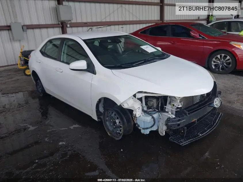 2017 Toyota Corolla Le VIN: 2T1BURHE7HC807845 Lot: 42660113