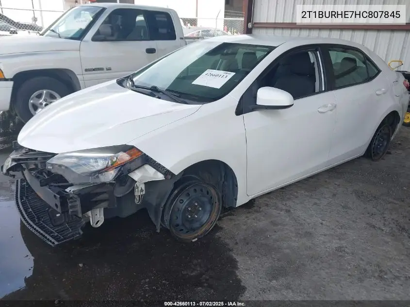 2017 Toyota Corolla Le VIN: 2T1BURHE7HC807845 Lot: 42660113