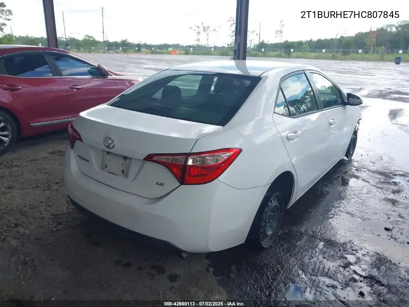 2017 Toyota Corolla Le VIN: 2T1BURHE7HC807845 Lot: 42660113