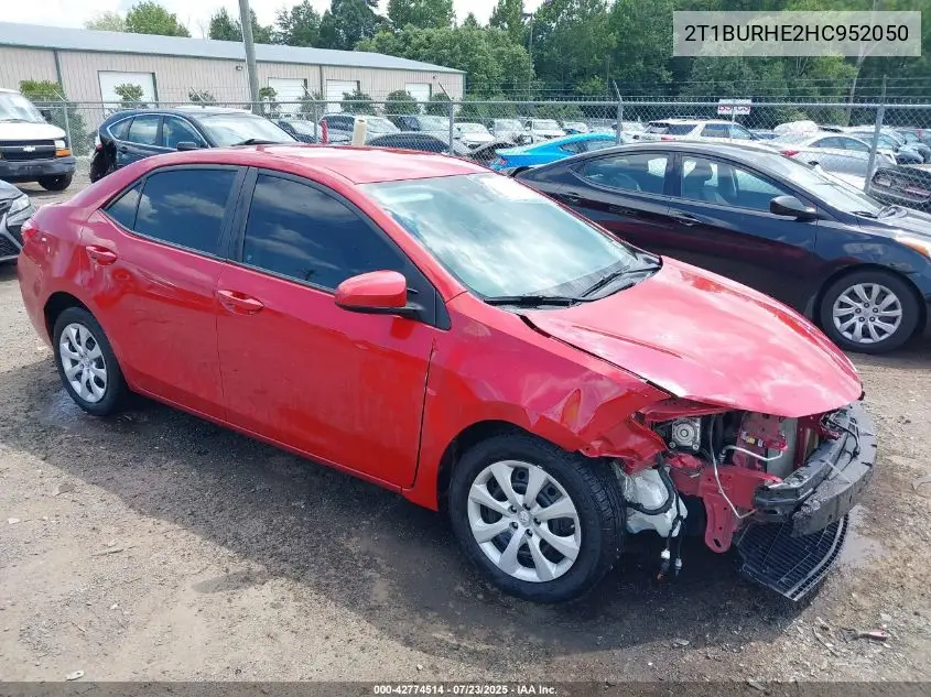 2017 Toyota Corolla Le VIN: 2T1BURHE2HC952050 Lot: 42774514