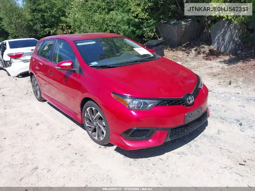 2017 Toyota Corolla Im VIN: JTNKARJE0HJ542351 Lot: 42805117