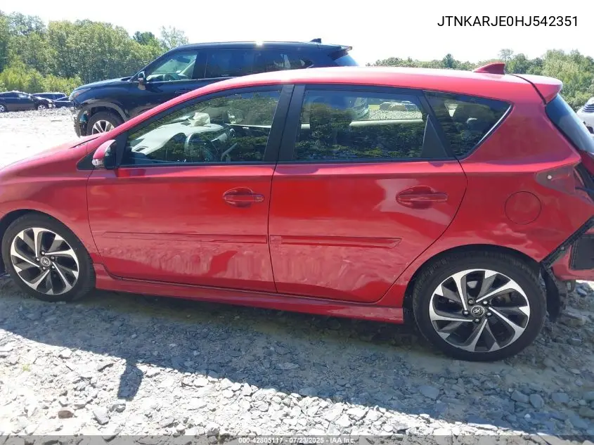 2017 Toyota Corolla Im VIN: JTNKARJE0HJ542351 Lot: 42805117