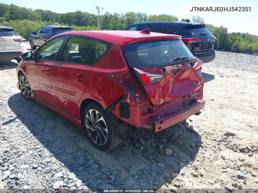 2017 Toyota Corolla Im VIN: JTNKARJE0HJ542351 Lot: 42805117