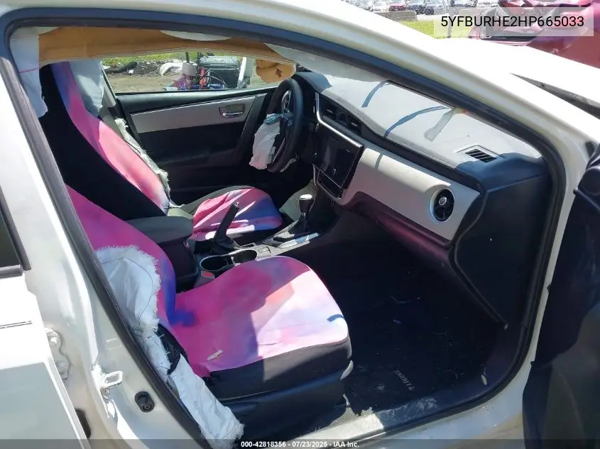 2017 Toyota Corolla Le VIN: 5YFBURHE2HP665033 Lot: 42818356