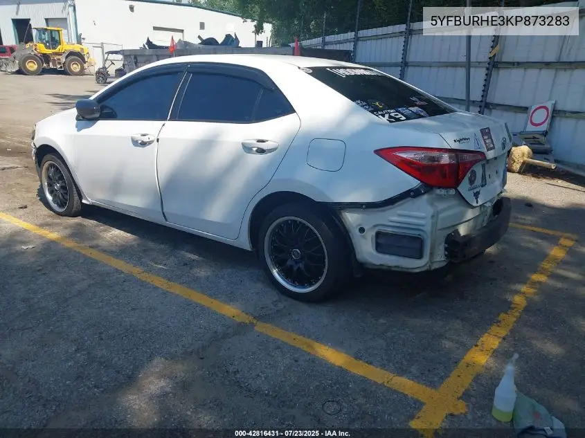 2019 Toyota Corolla Le VIN: 5YFBURHE3KP873283 Lot: 42816431