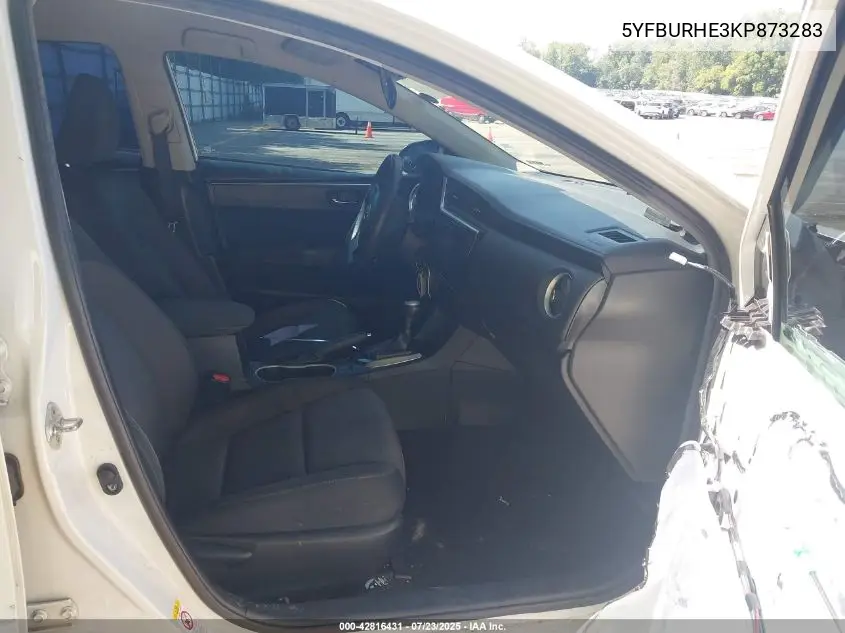 2019 Toyota Corolla Le VIN: 5YFBURHE3KP873283 Lot: 42816431