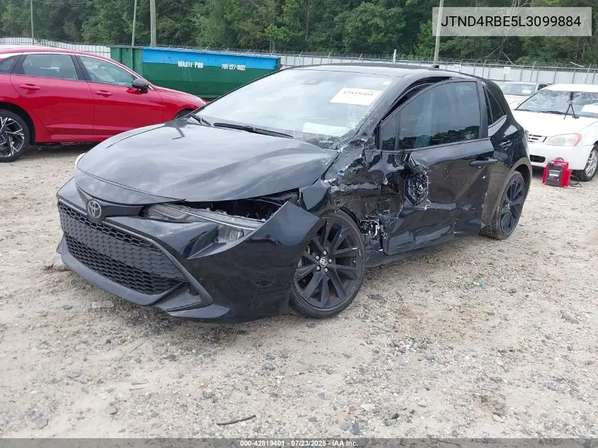 2020 Toyota Corolla Se Nightshade Edition VIN: JTND4RBE5L3099884 Lot: 42819401