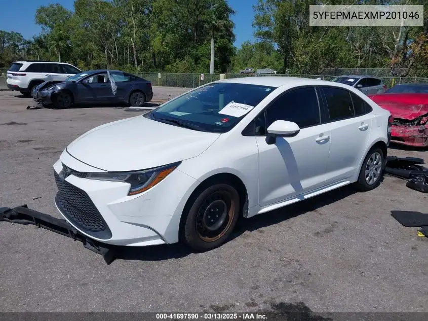 2021 Toyota Corolla Le VIN: 5YFEPMAEXMP201046 Lot: 41697590