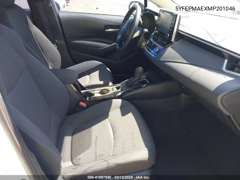 2021 Toyota Corolla Le VIN: 5YFEPMAEXMP201046 Lot: 41697590