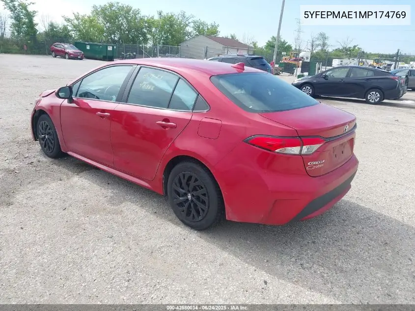 2021 Toyota Corolla Le VIN: 5YFEPMAE1MP174769 Lot: 42580034