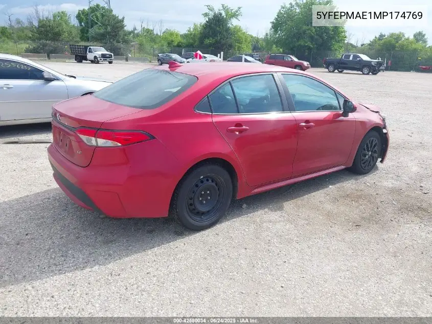 2021 Toyota Corolla Le VIN: 5YFEPMAE1MP174769 Lot: 42580034