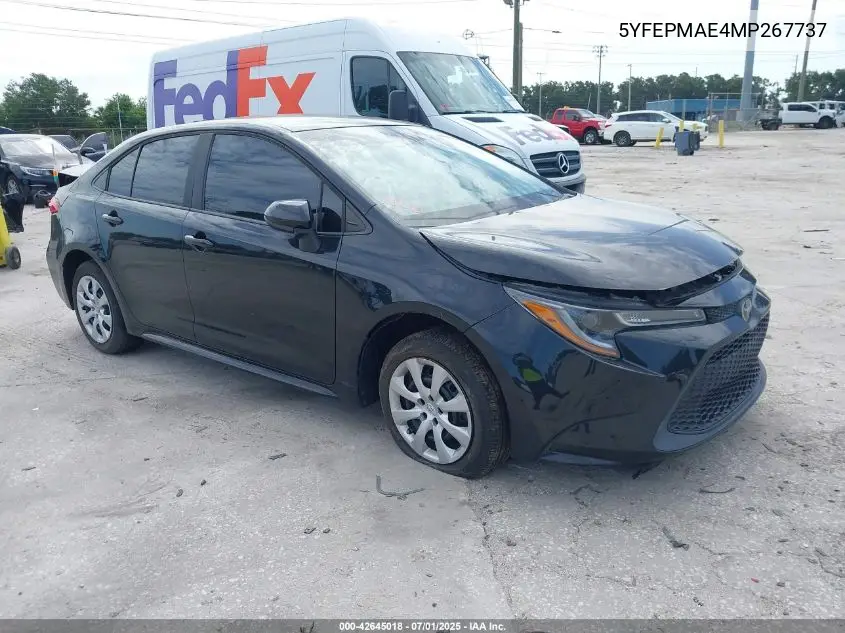 2021 Toyota Corolla Le VIN: 5YFEPMAE4MP267737 Lot: 42645018