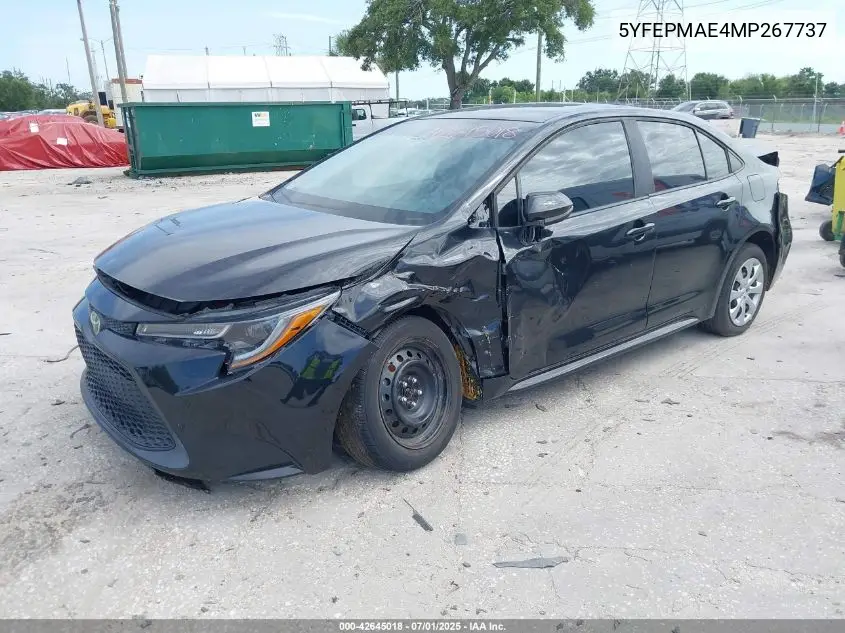 2021 Toyota Corolla Le VIN: 5YFEPMAE4MP267737 Lot: 42645018