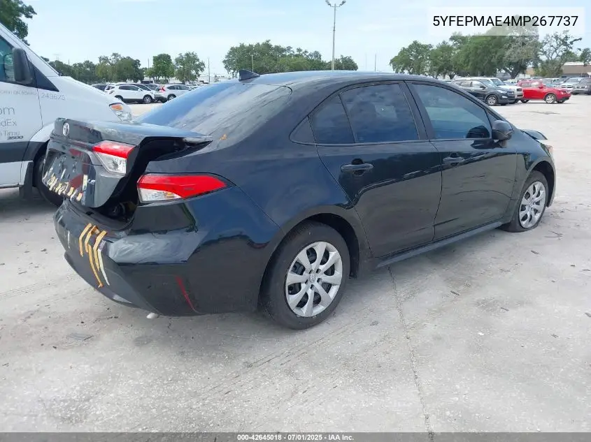 2021 Toyota Corolla Le VIN: 5YFEPMAE4MP267737 Lot: 42645018