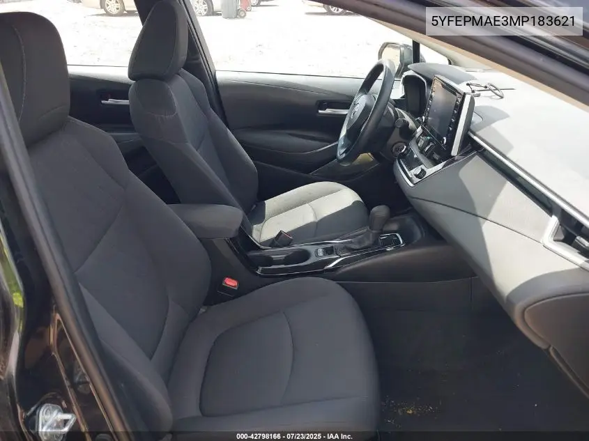 2021 Toyota Corolla Le VIN: 5YFEPMAE3MP183621 Lot: 42798166