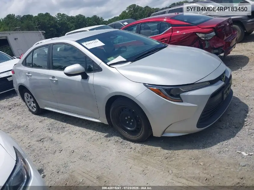 2024 Toyota Corolla Le VIN: 5YFB4MDE4RP183450 Lot: 42815241