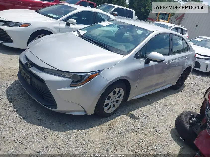 2024 Toyota Corolla Le VIN: 5YFB4MDE4RP183450 Lot: 42815241
