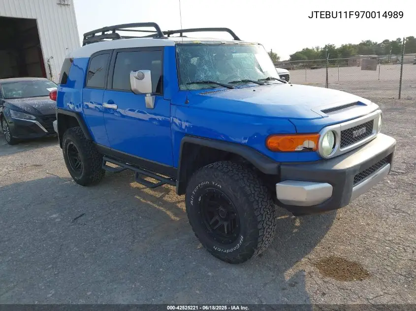 2007 Toyota Fj Cruiser VIN: JTEBU11F970014989 Lot: 42525221