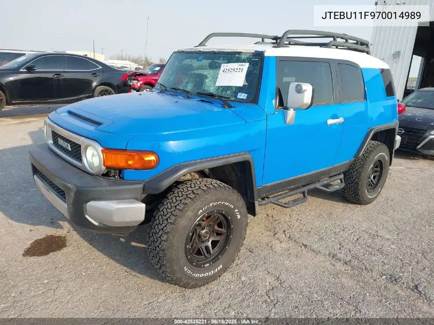 2007 Toyota Fj Cruiser VIN: JTEBU11F970014989 Lot: 42525221