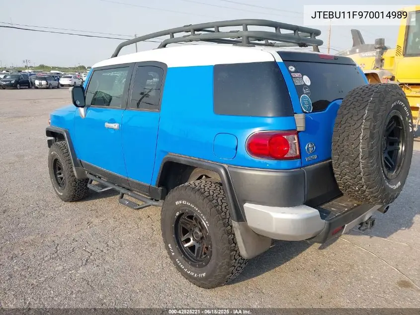 2007 Toyota Fj Cruiser VIN: JTEBU11F970014989 Lot: 42525221