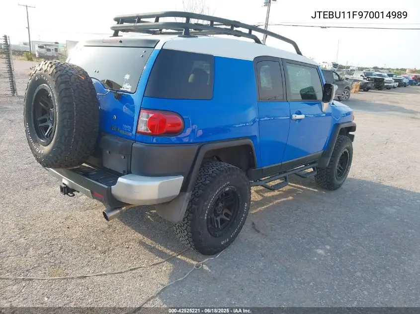2007 Toyota Fj Cruiser VIN: JTEBU11F970014989 Lot: 42525221