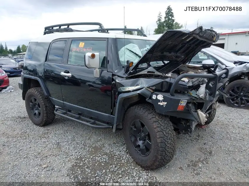 2007 Toyota Fj Cruiser VIN: JTEBU11FX70078488 Lot: 42527088