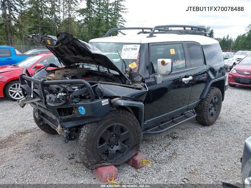 2007 Toyota Fj Cruiser VIN: JTEBU11FX70078488 Lot: 42527088