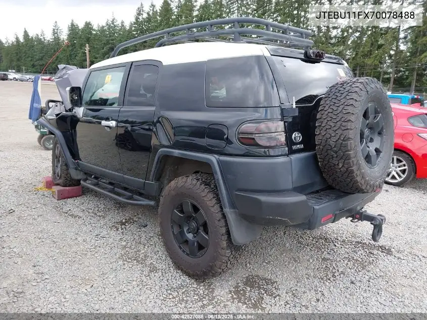 2007 Toyota Fj Cruiser VIN: JTEBU11FX70078488 Lot: 42527088