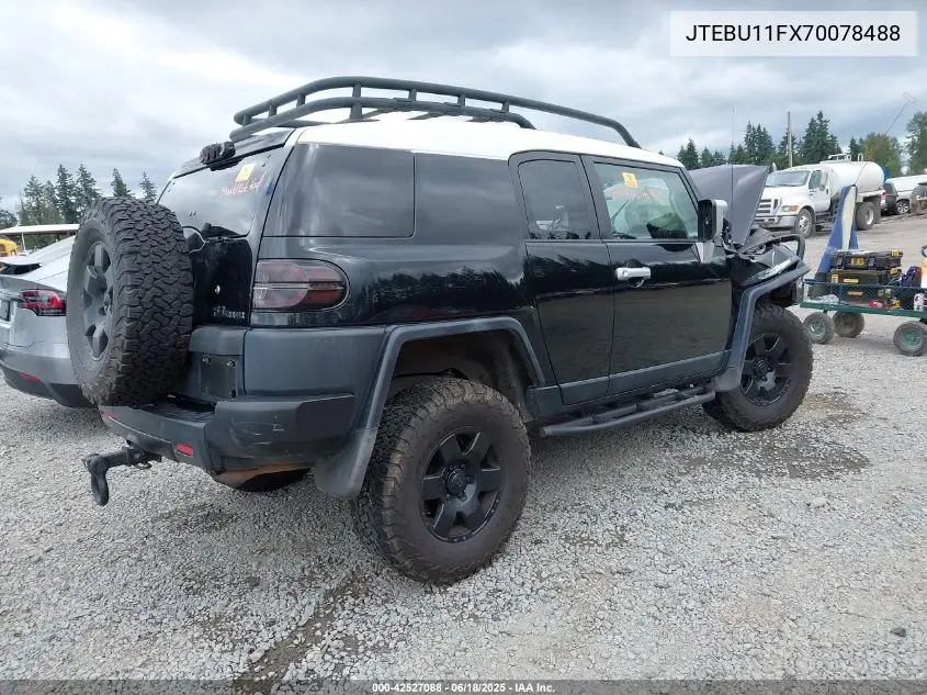 2007 Toyota Fj Cruiser VIN: JTEBU11FX70078488 Lot: 42527088