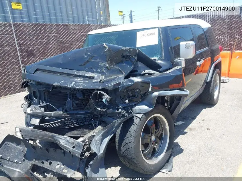 2007 Toyota Fj Cruiser VIN: JTEZU11F270014900 Lot: 42528080