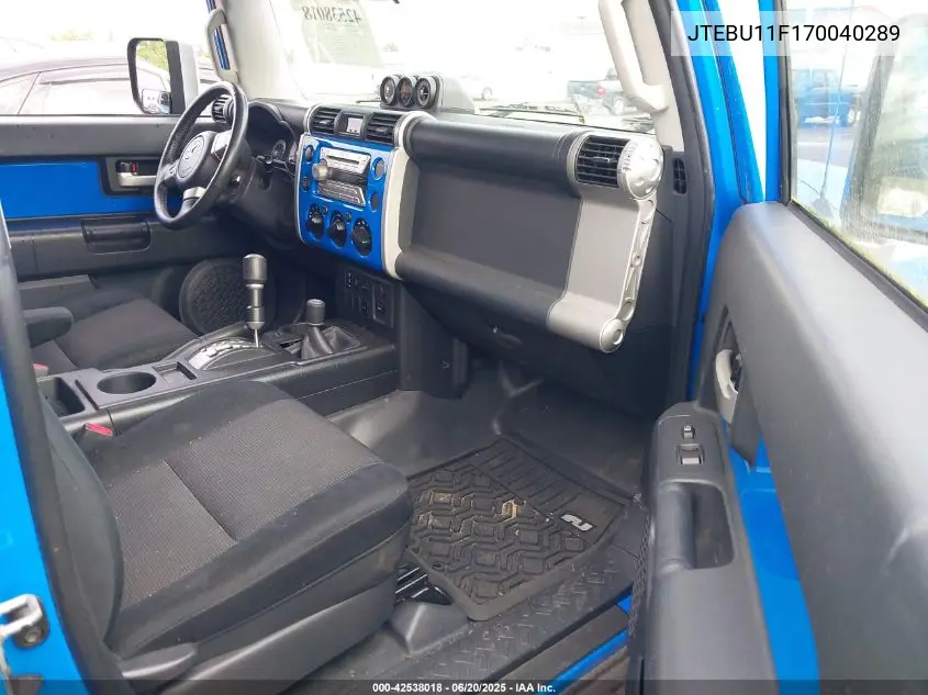 2007 Toyota Fj Cruiser VIN: JTEBU11F170040289 Lot: 42538018
