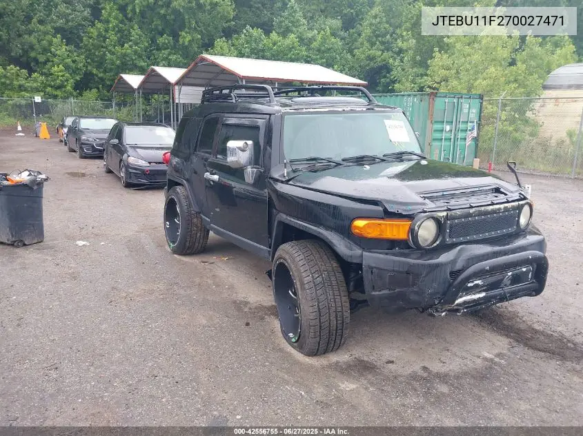 2007 Toyota Fj Cruiser VIN: JTEBU11F270027471 Lot: 42556755