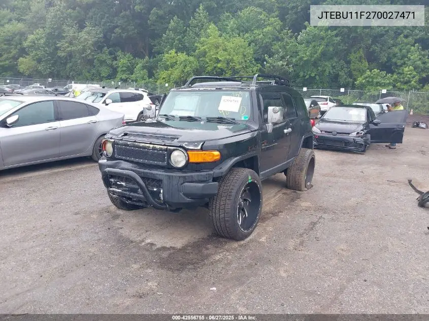 2007 Toyota Fj Cruiser VIN: JTEBU11F270027471 Lot: 42556755