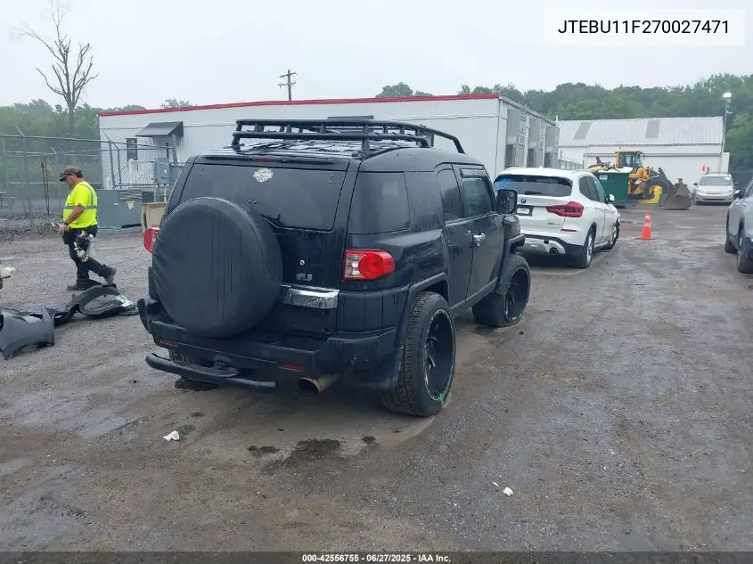 2007 Toyota Fj Cruiser VIN: JTEBU11F270027471 Lot: 42556755