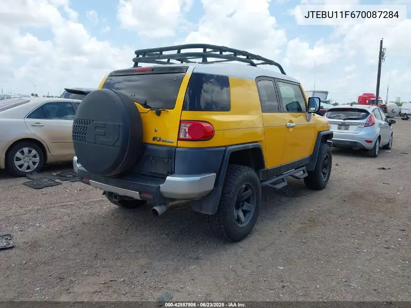 2007 Toyota Fj Cruiser VIN: JTEBU11F670087284 Lot: 42557906