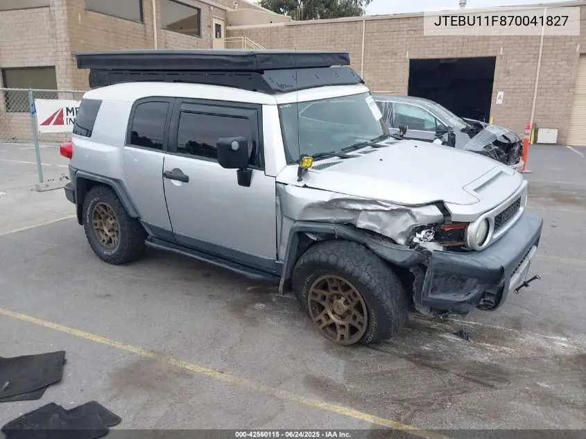 2007 Toyota Fj Cruiser VIN: JTEBU11F870041827 Lot: 42560115