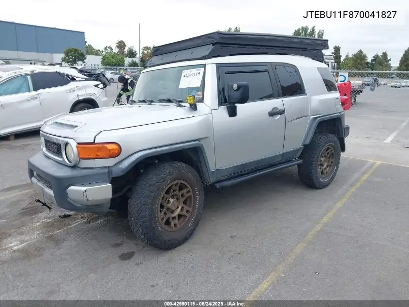 2007 Toyota Fj Cruiser VIN: JTEBU11F870041827 Lot: 42560115