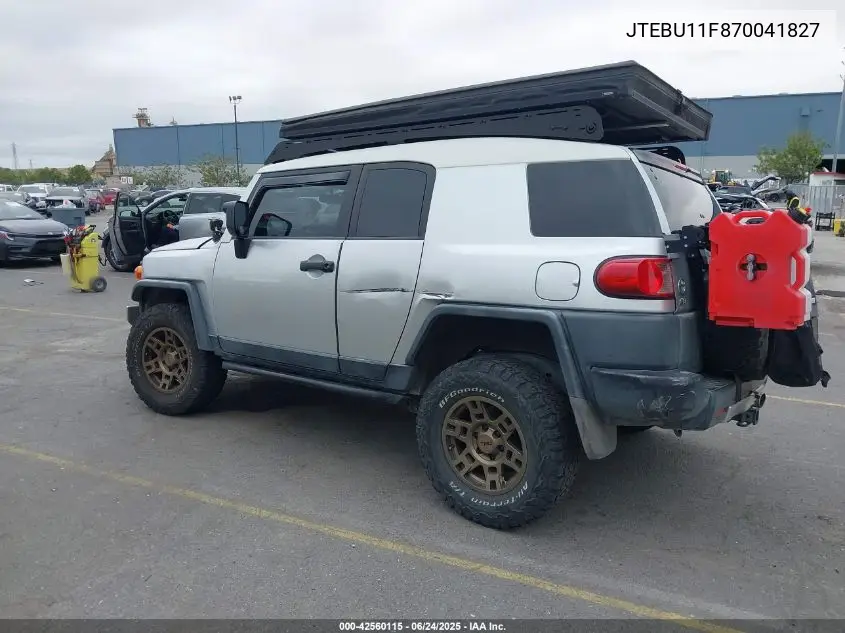 2007 Toyota Fj Cruiser VIN: JTEBU11F870041827 Lot: 42560115