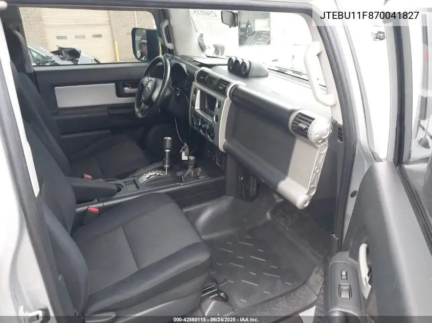 2007 Toyota Fj Cruiser VIN: JTEBU11F870041827 Lot: 42560115