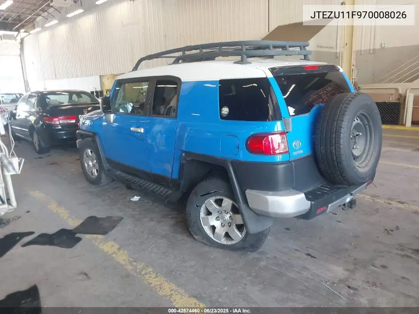 2007 Toyota Fj Cruiser VIN: JTEZU11F970008026 Lot: 42574460