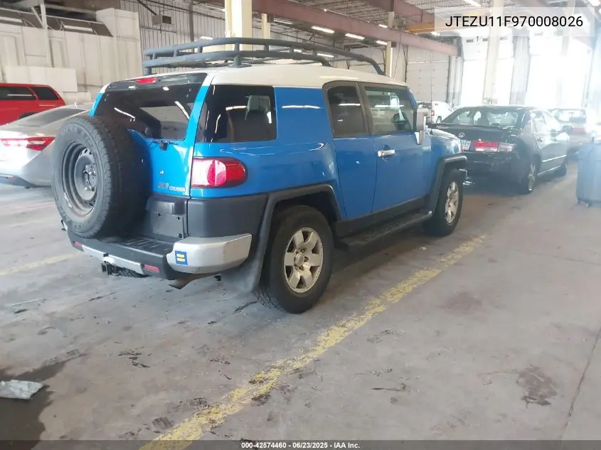2007 Toyota Fj Cruiser VIN: JTEZU11F970008026 Lot: 42574460