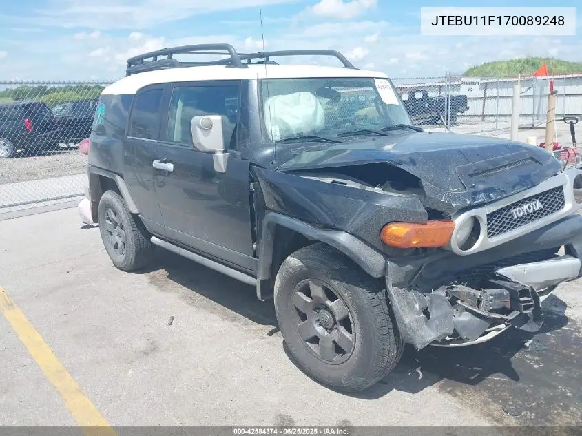 2007 Toyota Fj Cruiser VIN: JTEBU11F170089248 Lot: 42584374