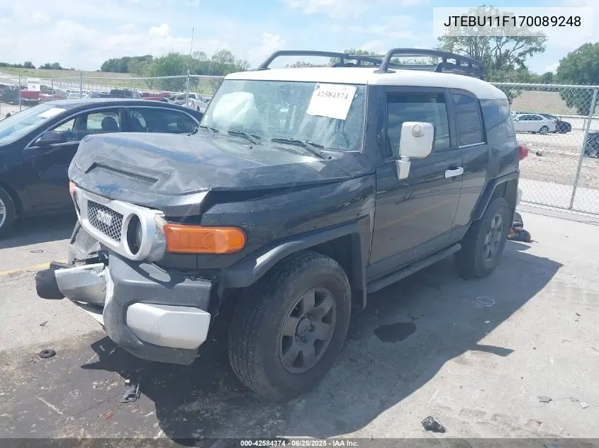2007 Toyota Fj Cruiser VIN: JTEBU11F170089248 Lot: 42584374