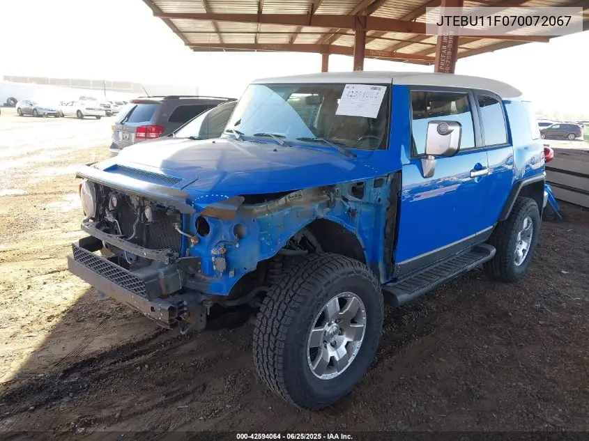 2007 Toyota Fj Cruiser VIN: JTEBU11F070072067 Lot: 42594064