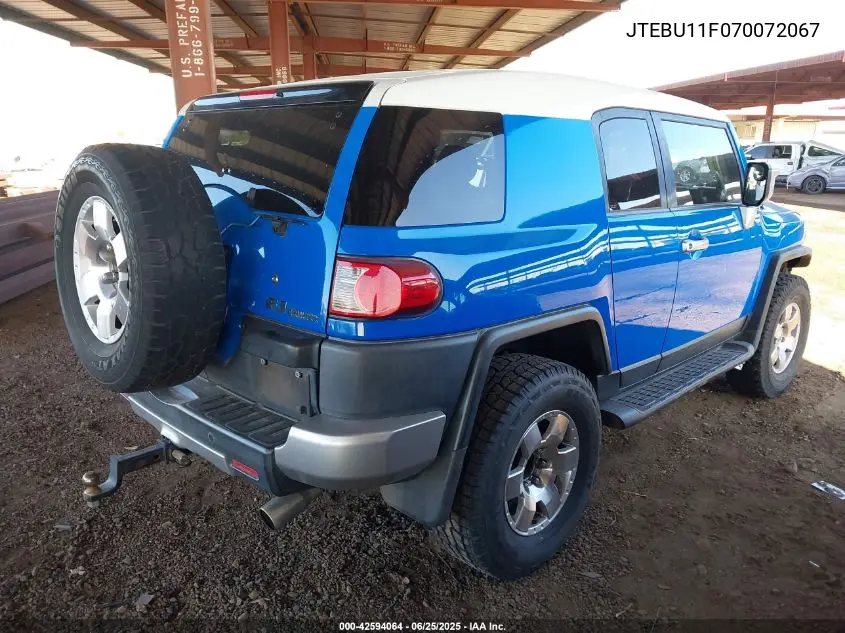 2007 Toyota Fj Cruiser VIN: JTEBU11F070072067 Lot: 42594064